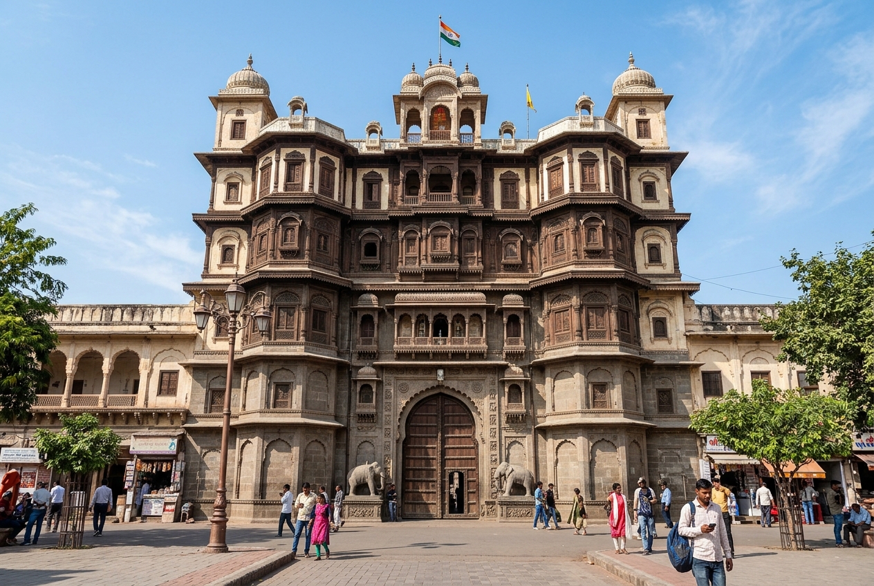 Historic Rajwada Palace Facade in Indore